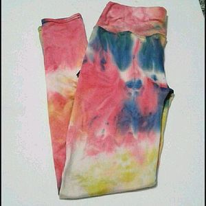 Color 5 Colorful Tie Dye High Waist Soft Comfy Athletic Leggings S